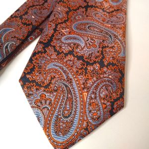 Orange and blue Paisley tie